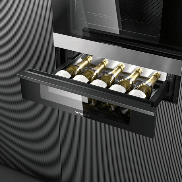 Cave à vin compacte, 5 bouteilles, porte en verre transparente